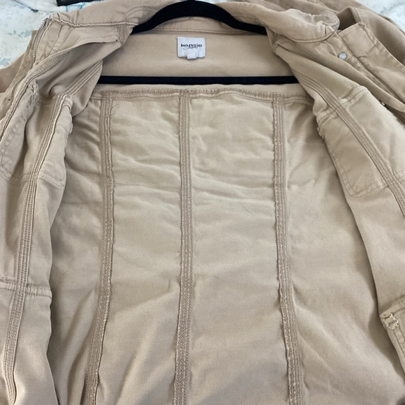 KENSIE JEANS SIZE S TAN BEIGE BROWN BLUE MILITARY UTILITY CARGO JACKET FALL WI… - Picture 7 of 10